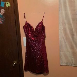 Red dress By:  B. Darlin 70% polyester size 13/14